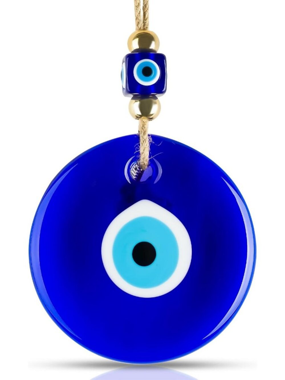 XL Blue Evil Eye Wall Decor - Handmade Glass Nazar Amulet for Good Luck